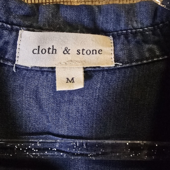 CLOTH & STONE Tencel Blue Denim Tunic Dress Size MED - Picture 4 of 9